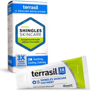 Teasil Shingles 대상 포진 치료 크림 45g 테라실 3x 트리플 액션 특허 천연 포뮬러 고통스러운 발진 신경통 가려움증 통증 대상포진 스킨케어 바디케어, 1.58온스1팩, 1개