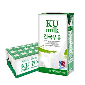 건국우유 멸균우유 200ml x 24팩