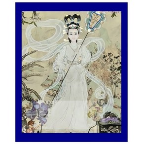 큐빅 비즈 공예 탱화 선녀 무속 종교 그림 만들기 취미 선물 대형 보석십자수 재료 세트, 80x95cm 전체 원형 큐빅, 1개