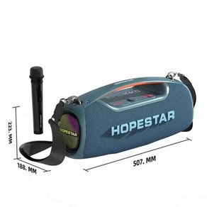 HOPESTAR A60 블루투스 스피커 IPX6 방수 휴대용 무선 TWS 스테레오 베이스 스피커 야외 100W 베이스 가라오케 오디오 플레이어, 3) A60  Blue, 없음