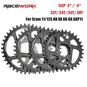 RaceWORK Sam 11/12S NX XX XO GX GXP11 용 크라운 자전거 체인링 GXP 11 12 단 MTB 자전거 오프셋 30T 32T 34T 36T, 4)GXP 3MM 38T, 1개