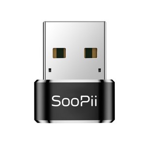 Soopii C타입 to USB 변환젠더 GD01, 블랙, 1개