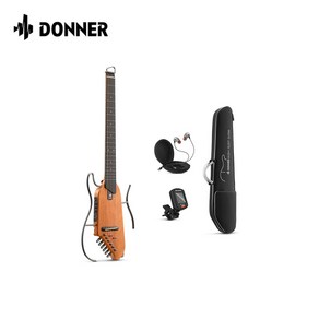 Donner HUSH-I 헤드리스 사일런트 여행 기타 탈착식 프레임 초경량 어쿠스틱 일렉트릭 Hush I 기타 (Gig Bag 포함)