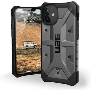 UAG 아이폰 12 Mini 5G용으로 설계[5.4인치 화면] 견고한 경량 슬림 충격 방지 투명 플라즈마 보호 커버 얼음, Pathfinde - Silve