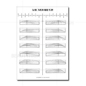 눈썹 그리기 먹도안B 100매(대칭도안) 반영구 연습 재료), 01_눈썹그리기 먹도안B(대칭도안),, 1개