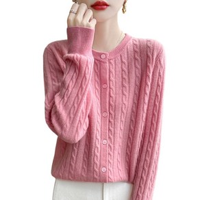 여성 기본핏 라운드넥 세로 꽈배기 데일리 니트 가디건 아유꽈가디건 Women's Cardigan DMR542