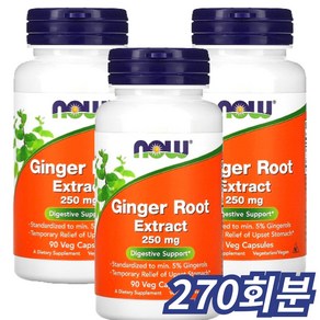 나우푸드 진저 루트 추출물 250mg 베지 캡슐, 270회분, 1개