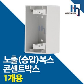 PVC 노출 승압 복스 1개용 54mm 1개 대영 노출박스 콘센트 매입 전선 전기공사 DIY, 1개