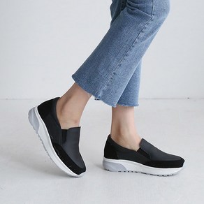 3cm 슬립온 통굽 푹신 키높이 밴딩 데일리 운동화