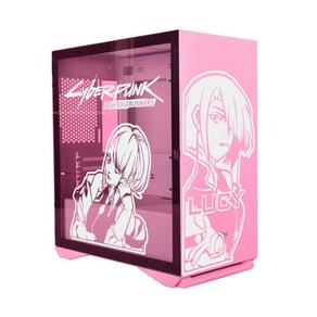 Cyberpunk: Edgerunners PC 케이스용 스티커 ATX 컴퓨터 섀시 스킨용 애니메이션 장식 데칼 방수 쉬운 제거 가능 (화이트 및 화이트).