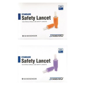 에스디바이오센서 스탠다드 안전란셋 Safety Lancet 100T 일회용 자동란셋 30G SW, 일회용 안전란셋 30G, 1개, 100개입