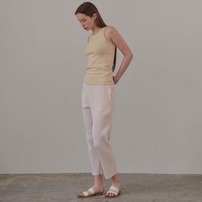 38컴온커먼 Tapered Pleats Banding Pants (Cream)