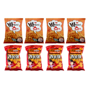 푸드킹 달콤하고 고소한 바베큐맛스낵 100g 4개 + 매콤한 라볶이 80g 4개 (총8개), 1개