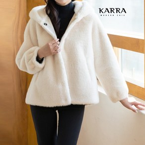 KARRA FAUX밍크후드자켓_A4M1034