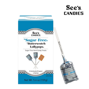 [See's Candies] 씨즈캔디 무설탕 버터스카치 롤리팝 8개입 159g seescandy 수제캔디 세트 See's Candies Assoted Lollypops, 1세트