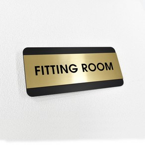 루리앤메리 골드 헤어라인 24 FITTING ROOM 부서명패 화장실 탈의실 표지판 200 x 90mm