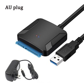 USB 3.0-Sata 케이블 SATA III 하드 드라이브 어댑터 변환기 3.5/2.5 인치 외장형 HDD SSD 12V/2A 전원 포함