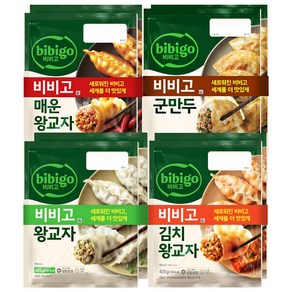 CJ 비비고 왕교자 4종 혼합 8봉 (왕교자455g+김치420g+매운385g+군만두450g 각 2봉), 1세트, 3.42kg