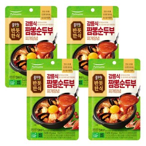 풀무원 반듯한식 강릉식 짬뽕순두부 찌개양념 소스, 140g, 4개