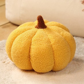 크리에이티브 소파 리빙 쿠션 호박 쿠션 실내 뽀글이 장난감 장식품 진열대 쿠션, 노란색 30cm