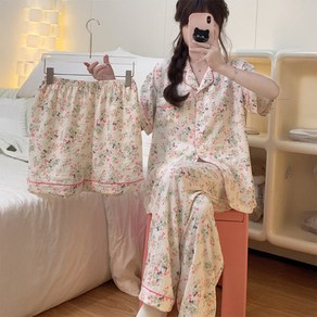 주디앤 여성 부케 반팔 상하의 파자마 3P 세트