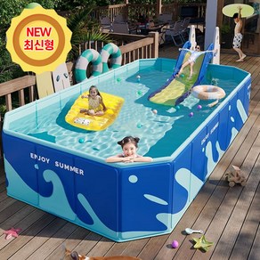 써니워터 원터치 접이식 풀장 블루(S-160 M-220 L-260 XL-320 XXL-390) 5사이즈 택1 수영장 접이식수영장 접는풀장 유아풀장 어린이풀장 물놀이, 1개