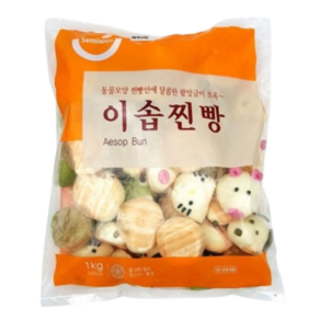 이솝찐빵 귀여운 동물캐릭터 찐빵 1kg(40개입), 1kg, 1개