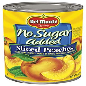 Del Monte Canned Sliced Peaches in Sweet Wate No Suga A Del Monte 단물에 절인 복숭아 통조림 설탕 첨가 없음 14.5온, 1개