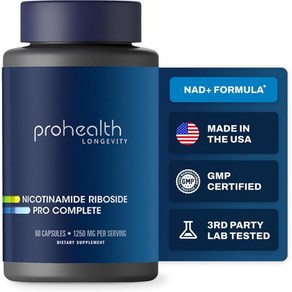 PoHealth Nicotinamide Riboside Po Complete NAD Supplement. 500mg Patented Niagen NR The Active Ing, 1개, 60정