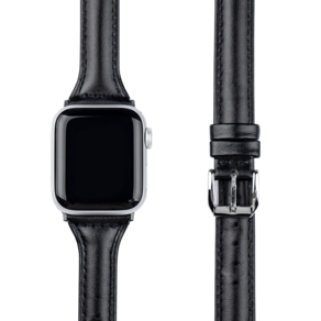 모할랩 애플워치 호환 슬림 가죽 버클 스트랩 + 보호필름, 02블랙, 40mm, 블루투스
