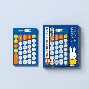 휴대용접이식키보드 블루투스 저소음 Miffy X MIPOW 미니 접이식 키보드 무선 아이폰 호환 슬림 IOS, Blue, 1개