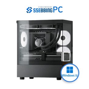 [쌔삥PC] 게이밍 컴퓨터 데스크탑 조립PC 어항케이스 인텔 AMD, SG-02번, WIN11 Home, 512GB, 16GB, 블랙