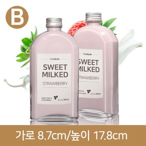 유리병 밀크티병 (B타입)웨이납작쥬스 350ml(A-W), 350ml, 1개