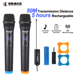 BOMGE V-102 VHF 3.5mm 6.35mm Wireless Microphone Handheld Mic Megaphone with Mini Receiver