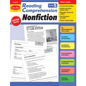 (영문도서) Reading Compehension: Nonfiction Gade 5 Teache Resouce Papeback, Evan-Moo Educational Publi..., English, 9781645143383