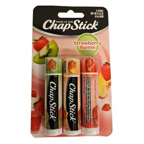 챕스틱 립밤 3개입 1팩 스트로베리키위/스트로베리피치/스트로베리 워터멜론 Chapstick ChapStick Stawbe