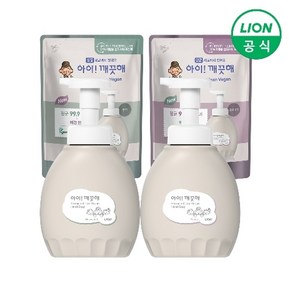 라이온코리아 [라이온] 아이깨끗해 핸드워시 프리미엄 클린비건 용기 450ml + 리필 400ml (무향/피오니향 택1)