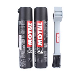 MOTUL 모튤 체인루브 로드+체인클린 400ml 세트 C1/C2 방청제+크리너+브러쉬 세트/곰스피드, 1개