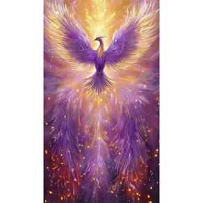 비즈십자수 봉황 불사조 보석 십자수 전체수 diy키트 PIN055, 1개, 원형비즈, 40×70cm