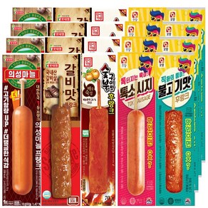 [다만세푸드]의성마늘프랑크4+갈비맛 후랑크 4+숯불구이맛후랑크4+톡소시지4+불고기맛후랑크4 70g 20개/편의점 핫바 소세지