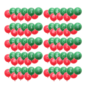 [피앤비유니티]크리스마스 고무풍선 혼합100입 모음, 1세트, 01)인쇄혼합100입 레드그린