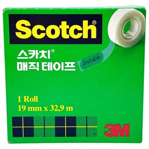 3M 스카치 810 매직 테이프 리필 19mm x 32.9M 낱개 / 리필용 / 강력한 접착력 / 깔끔하게 제거 가능 / 손으로 간편하게 커팅 가능 / 부드럽게 풀림