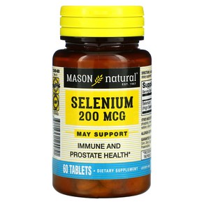 메이슨 네츄럴 Mason Natual Selenium 200 Mcg 60정 셀레늄, 1개