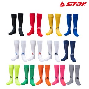 [sta] 축구 스타킹 성인용 축구양말 13색상, 화이트(블랙로고)