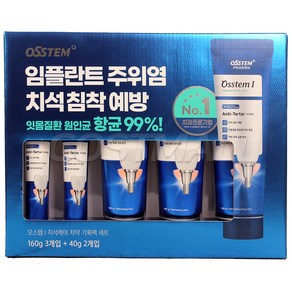 오스템 치석케어 치약 160g x 3개 + 40g x 2개 코스트코