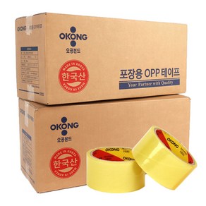 오공 OPP 박스테이프 아크릴 투명 미색 48mm 40m 80m 100m 1박스 국산, 48mm/100m 30입 1BOX (투명)