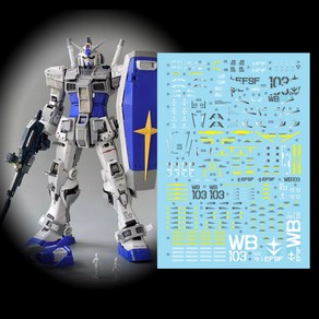 1/60 PG 언리쉬드 RX-78-2 모델 키트용 데칼 고스트 커스텀 형광 컬러 워터 스티커 취미 DIY, 1개