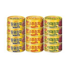 동원 살코기참치100gx4개+고추참치100gx4개+야채참치100gx4개, 12개