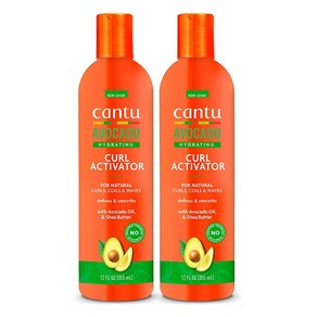 Cantu 아보카도 하이드레이팅 컬 액티베이터 크림 순수 시어 버터 함유 355ml(12온스) (2팩), 355ml, 2개