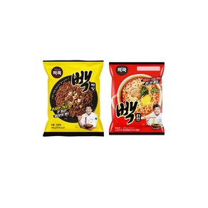 빽쿡 백종원 빽라면 4입x1개+빽짜장 4입x1개